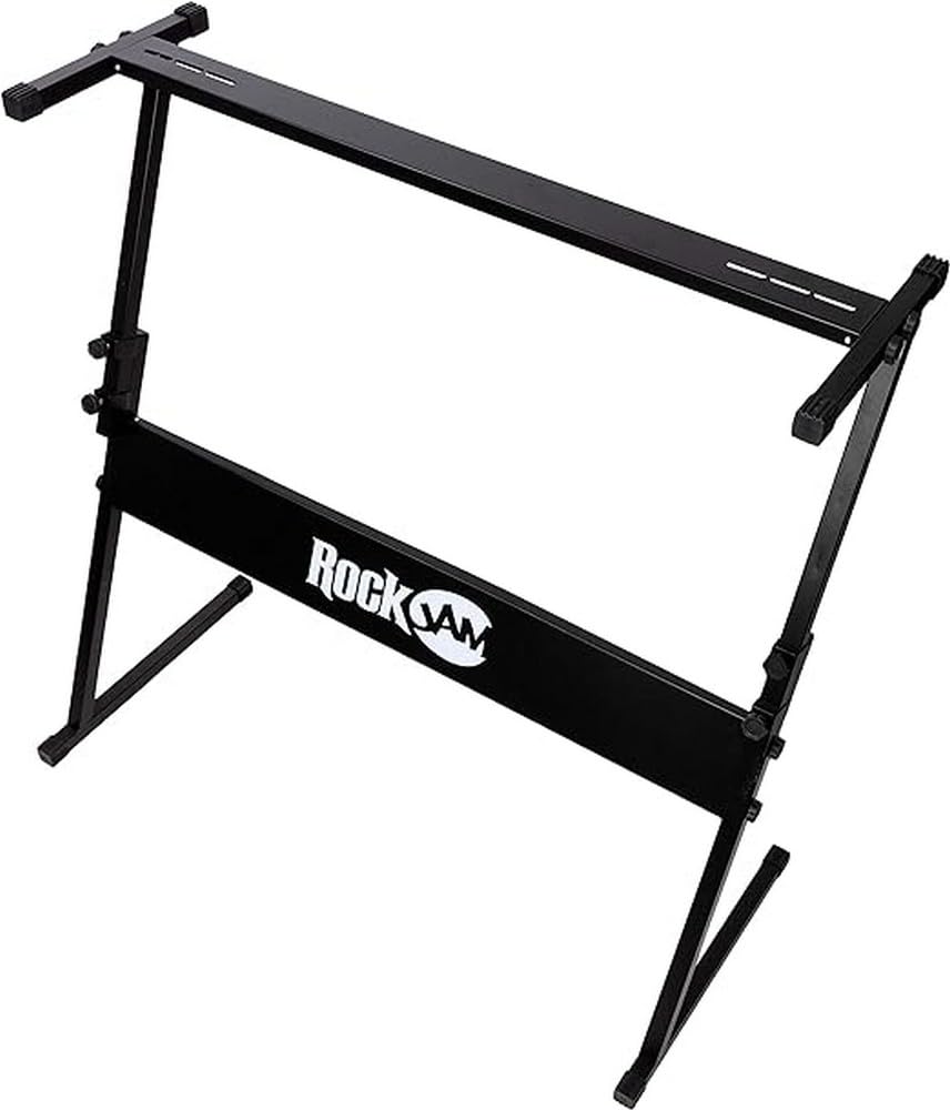 Rockjam 61 Key Touch Display Keyboard Piano Kit With Digital Piano Bench, Electric Piano Stand, Headphones Piano Note Stickers,