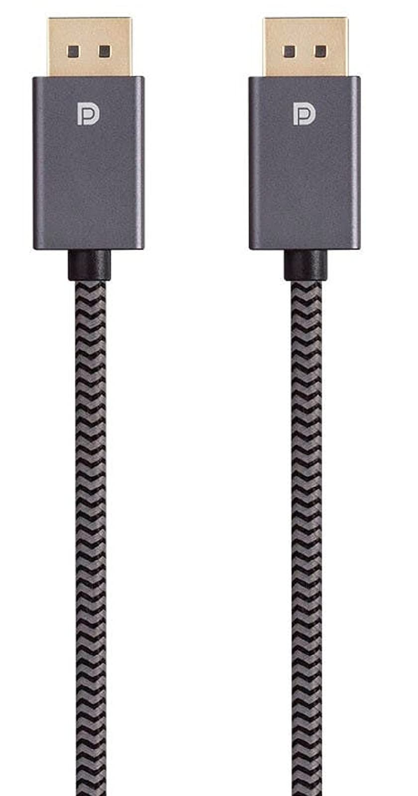 Displayport 1.4 Easyplug Nylon Braided Cable, 3Ft, Gray (10 Pack)