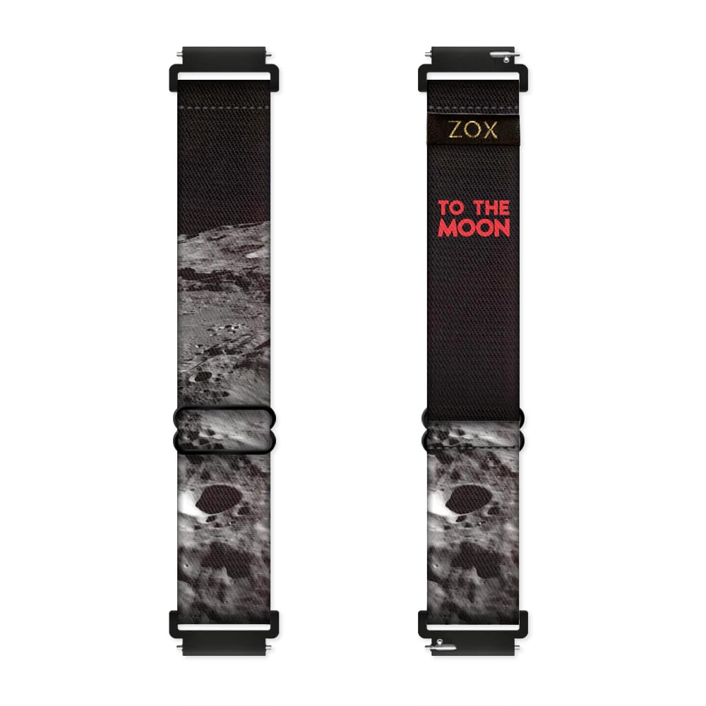 Zox Android Smart Watch Band - To The Moon | Soft, Adjustable Elastic Band With Motivational Affirmations And Beautiful Artwork 