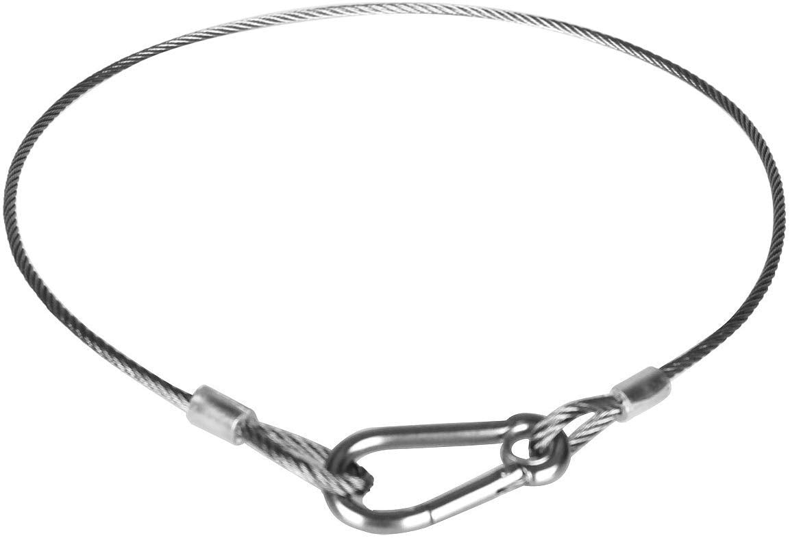 Mountain_Ark 20 Pack Safety Security Cable, 25.5' Stainless Steel Wire Ropes For Dj Stage Light, Buckle & Looped End, Load 110 Lb