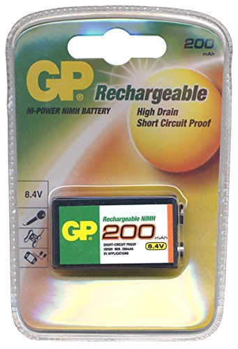 Gp 9V Nimh 84V 200Mah Rechargeable Battery