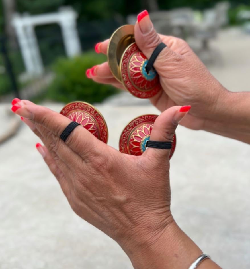 Dharmaobjects Belly Dancing Lotus Pro Finger Zills Or Cymbals (Red)