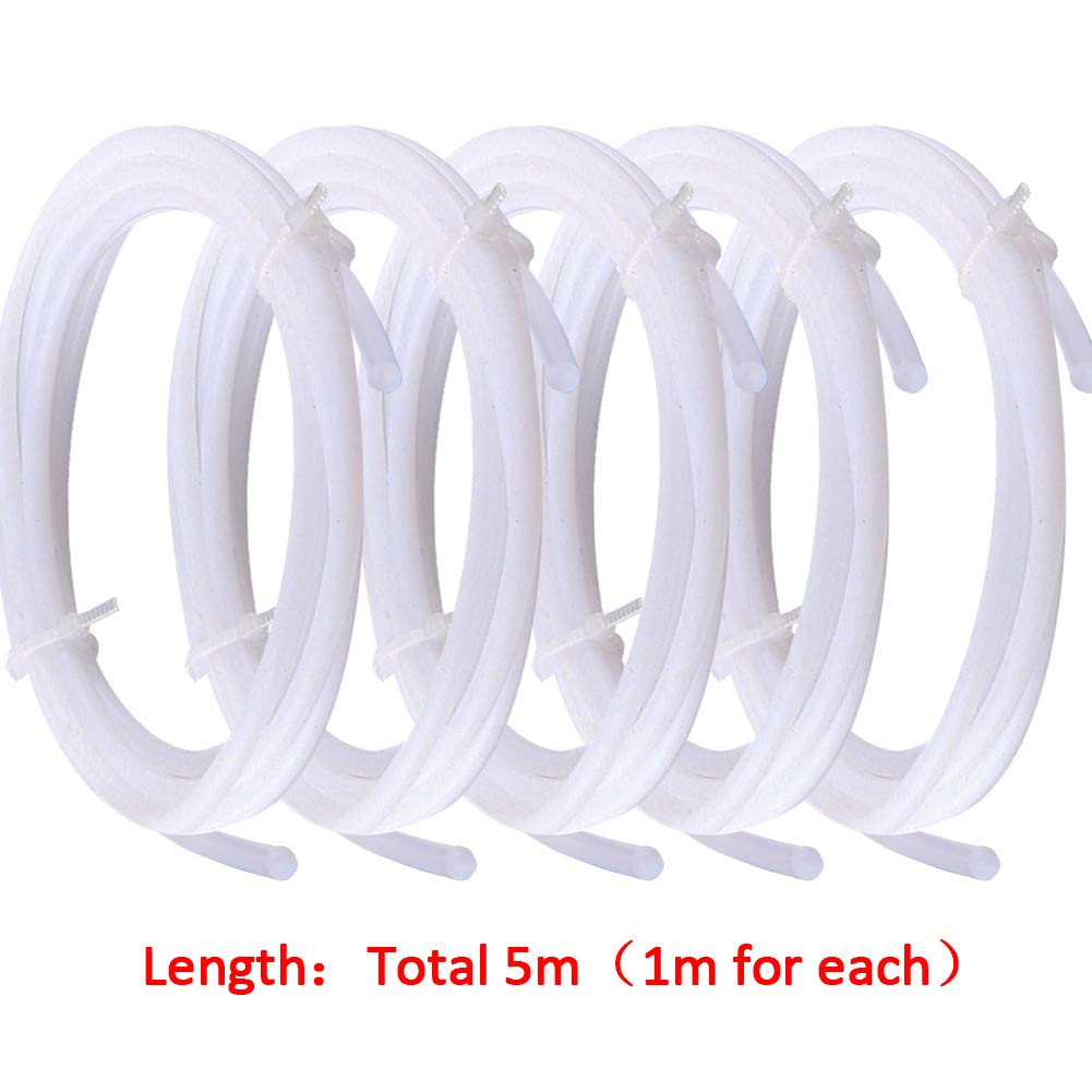 Siquk 5 Pieces Teflon Tube Ptfe Tubing (1M) With 10 Pieces Pc4 M6 Fittings And 10 Pieces Pc4 M10 Fitting Connector For 3D Printe
