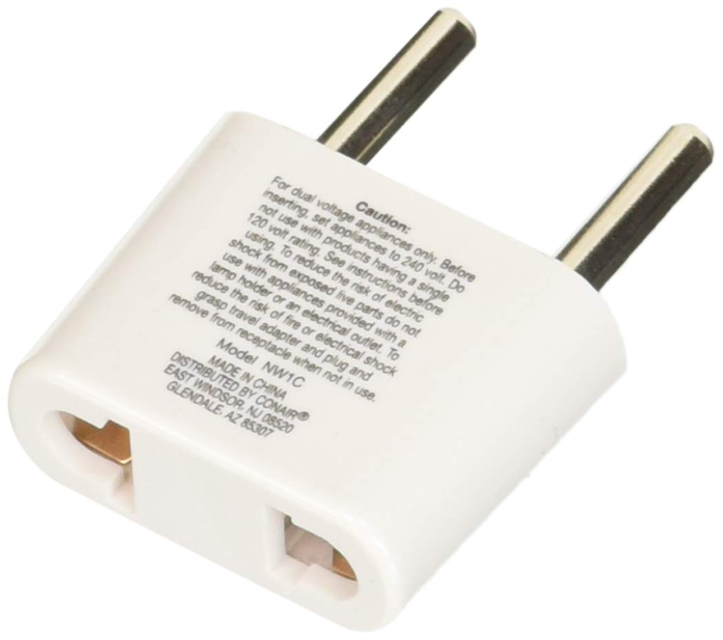 Conair Travel Plug Adapter, Universal Plug Adapters For Worldwide Travel By Travel Smart (Southern Europe, Middle East, Parts Of