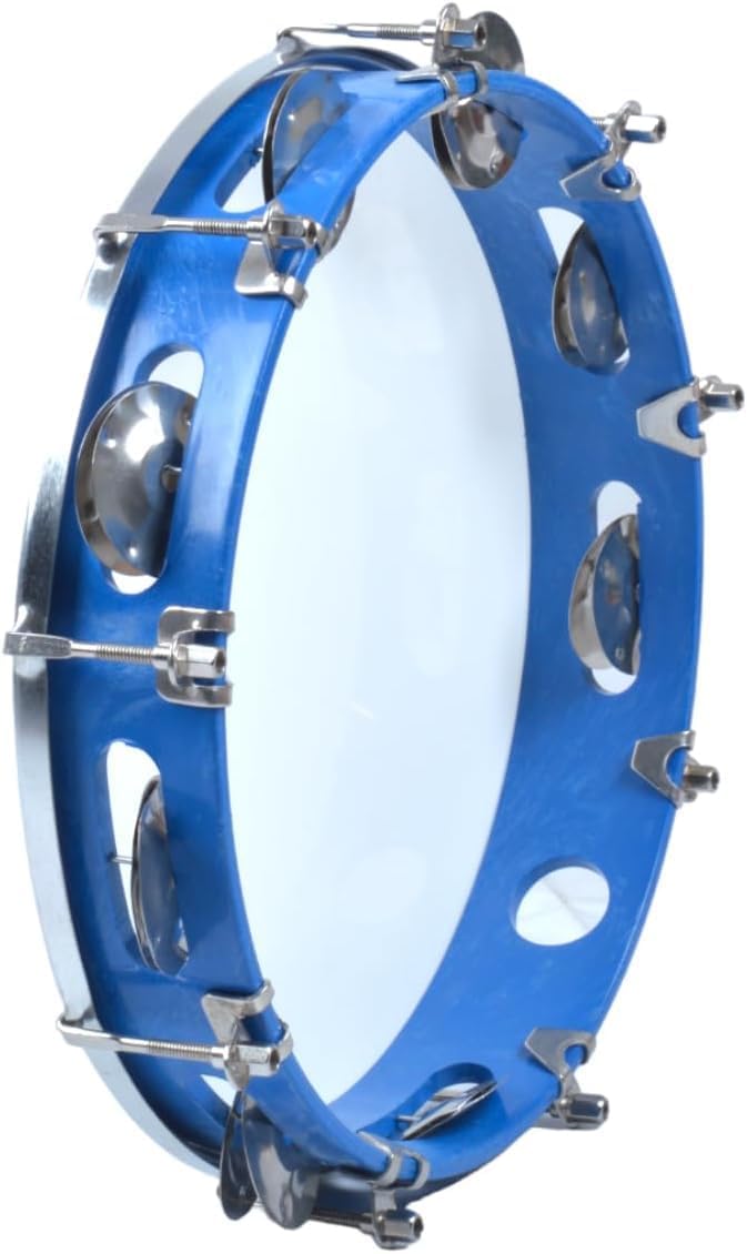 SPEHUB Tambourine Fibre Dafli Indian musical instrument Hand Percussion Professional Play multicolor (8 INCH)