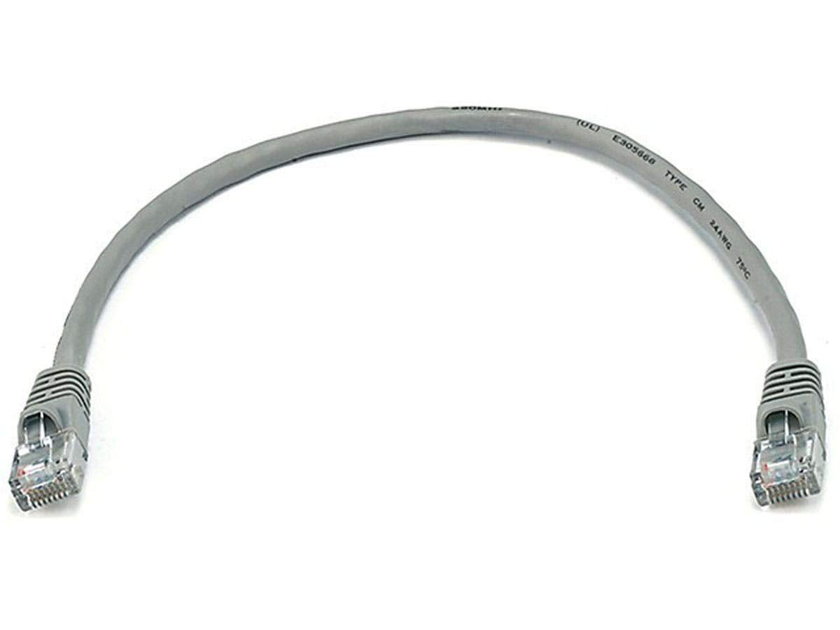 Monoprice 1Ft 24Awg Cat6 550Mhz Utp Ethernet Bare Copper Network Cable   Gray