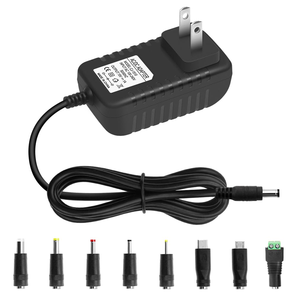 Arkare 15V 1A Dc Power Supply Adapter 15W Ac/Dc Charger Ac 100V 240V To Dc 15 Volt 1Amp 1000Ma 800Ma 500Ma 100Ma Replacement Pow