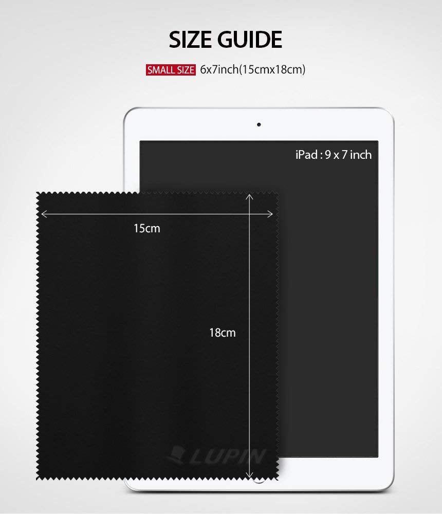 Lupin Microfiber Cleaning Cloths, 6 Pack Premium Ultra Lint Free Polishing Cloth For Cell Phone, Tablets, Laptops, Ipad, Glasses