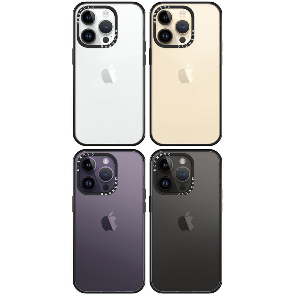 Mosnovo Case For Iphone 14 Pro, [Buffertech 6.6Ft Military Grade Drop Protection] [Anti Peel Off Tech] Clear Tpu Bumper Phone Ca