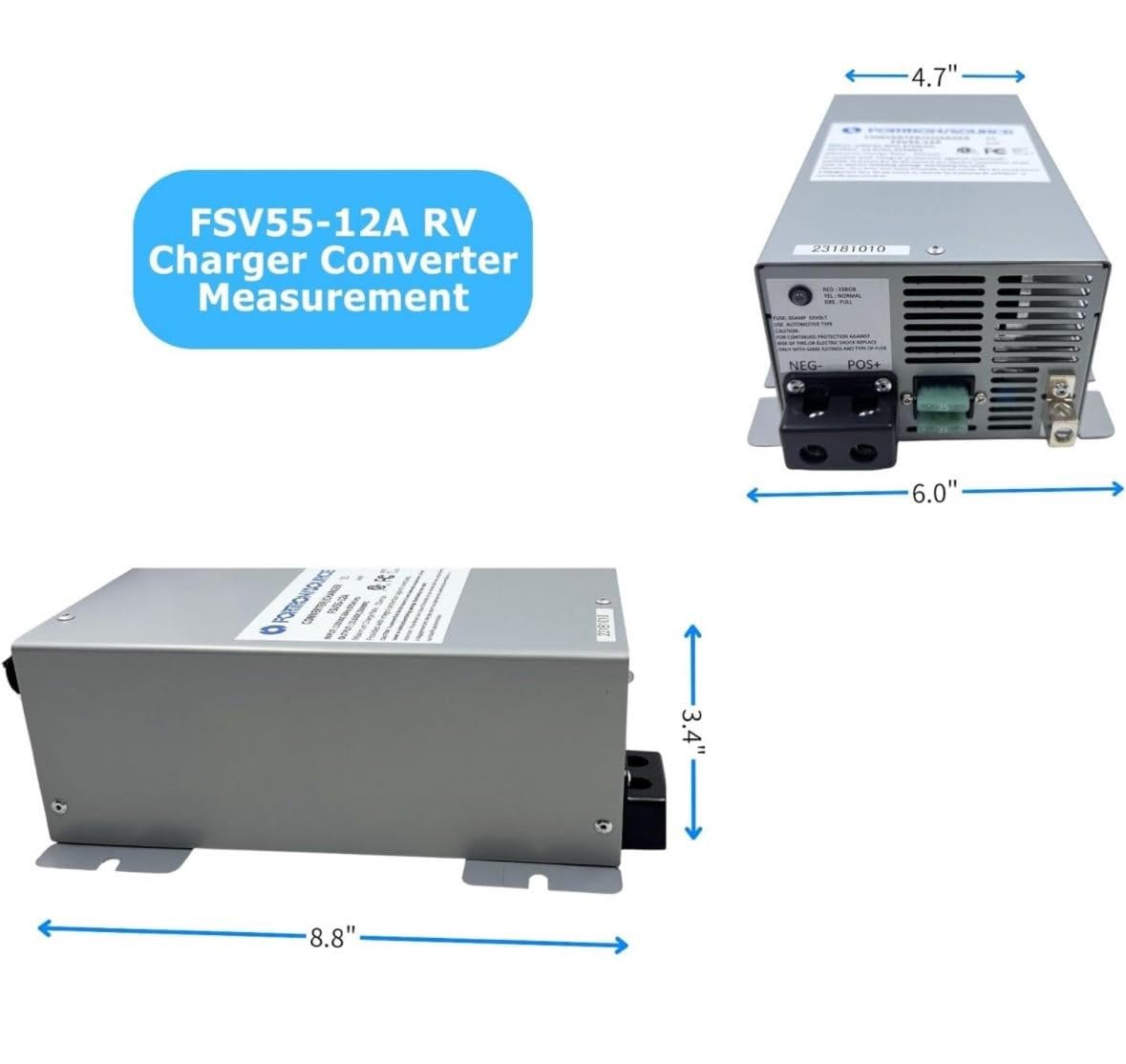 Fortron Source 55Amp Rv Converter Charger Srv Series 55A Recreational Vehicle Power Supply Ac Dc Converts 120Vac To 13.75Vdc Fsv