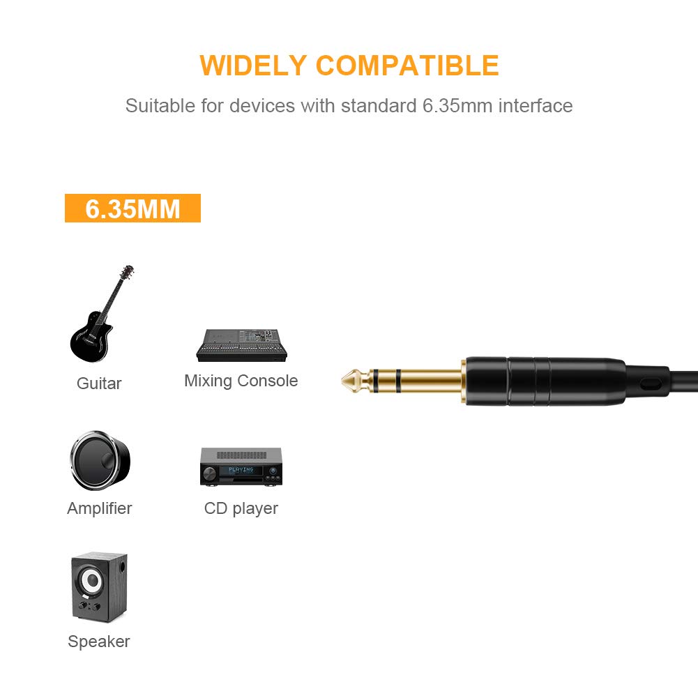 Cablecreation 1/4 Trs Cable, 50 Feet 1/4 Inch To 1/4 Inch 6.35Mm Balanced Stereo Audio Cable For Studio Monitors,Mixer,Yamaha Sp