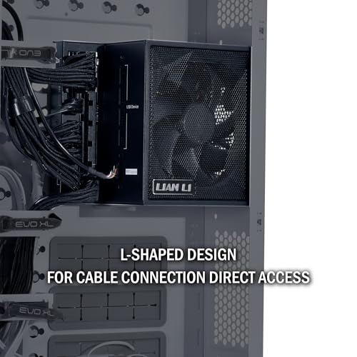 Lian Li Edge Series 1300W Full Modular Power Supply 80 Plus Platinum Atx 3.0, 3.1 Pcie 5.1 L Shape Design For Dual Chamber Case