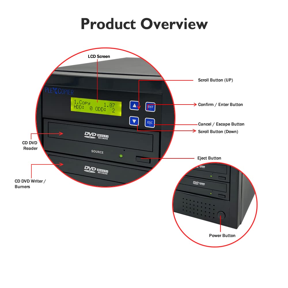 Plexcopier 24X 1 To 1 Cd Dvd M Disc Supported Duplicator Copier Tower With Free Copy Protection