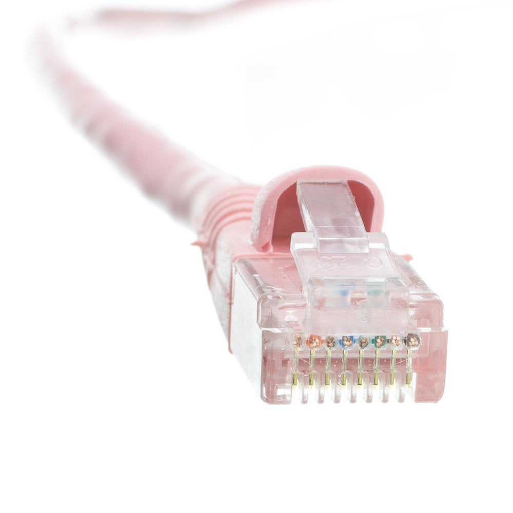 Cat5E Pink Ethernet Patch Cable, Snagless/Molded Boot, 1 Foot