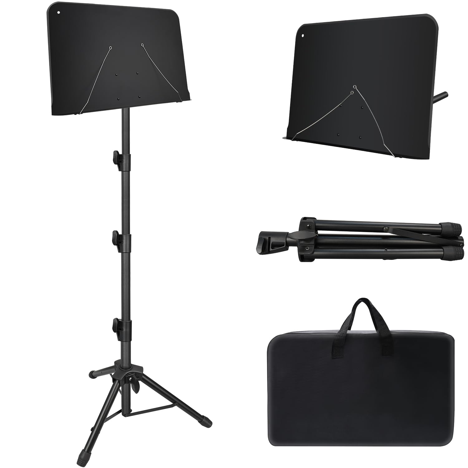 Mdvora 70in Sheet Music Stand, Height-Adjustable (36in-70in) with Carry Bag, for Guitar, Ukulele, Violin Players