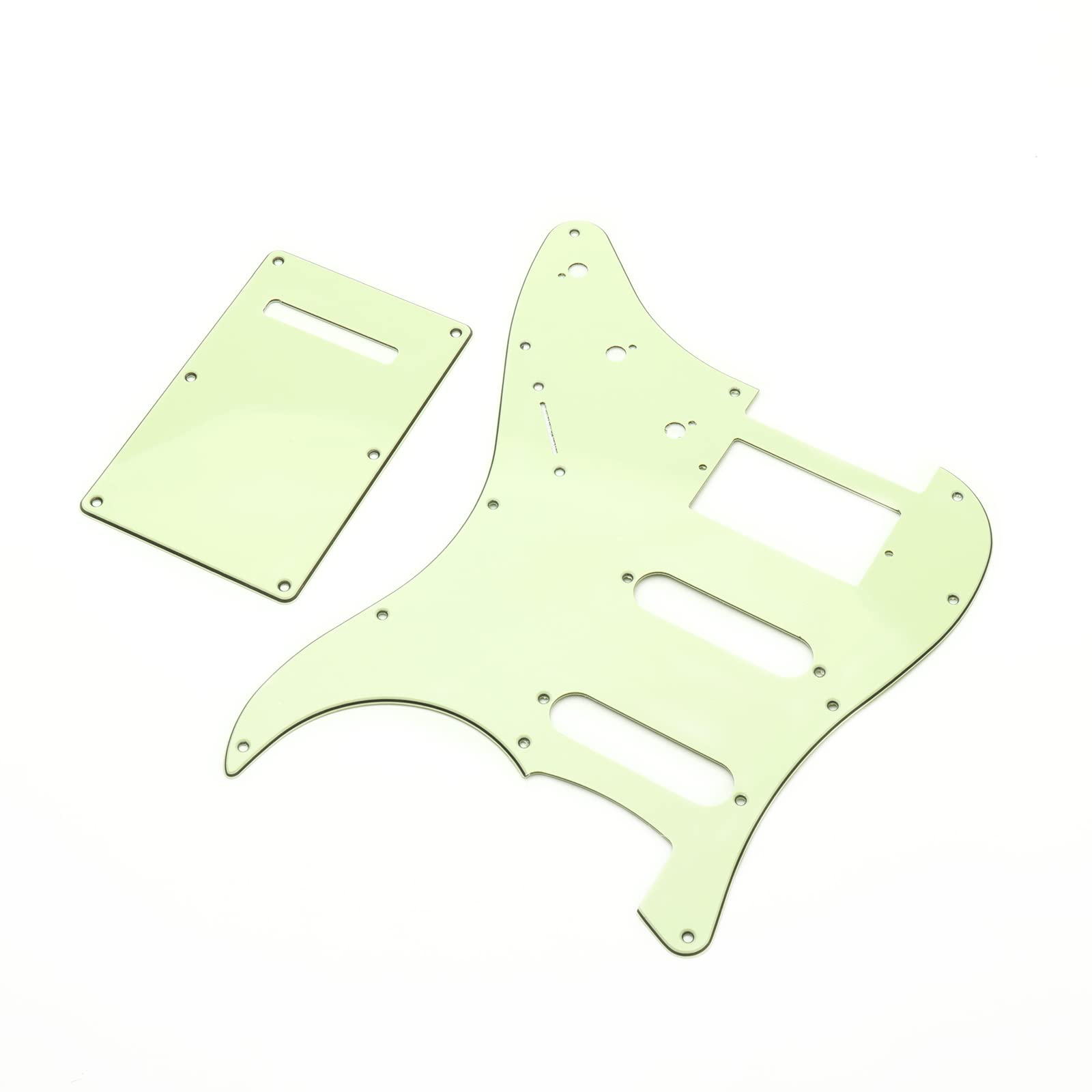 Unxuey 11 Hole Guitar Pickguard Hss Strat Pickguard Backplate Set With Pick Guard Screws For Standard Strat Modern Style Guitar