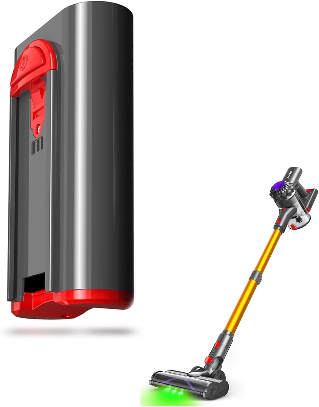 SVHT Original Rechargeable Accessories Compatible F02 Cordless Vacuum Cleaner, Maximum Flight Time of 45MinsBlack