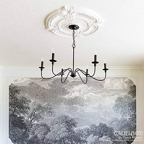 Ekena Millwork Cm12Br2 Bradford Split Ceiling Medallion, (12 1/2''Outer Diameter, 3 7/8''Inner Diameter, 3/4''Projection, 6 5/8'