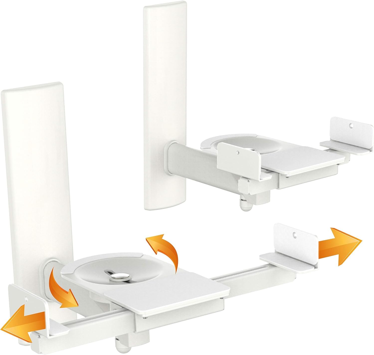 Fdm Universal Speaker Wall Mount One Pair Of Side Clamping Bookshelf Speaker Mount Bracket With Swivel And Tilt For Sound Speake