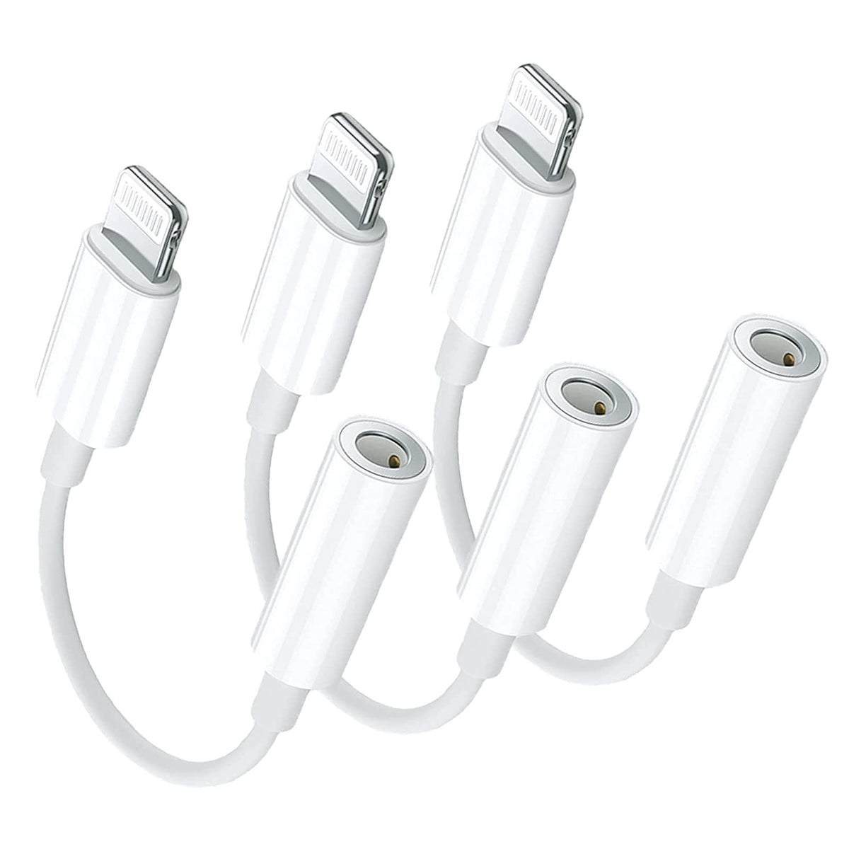 3 Pack Lightning to 3.5 mm Headphone Jack Adapter for iPhone Apple MFi Certified iPhone Dongle AUX Audio Adapter Headphone Jack Converter Compatible with iPhone 14 13 12 11 XS XR X 8 7 iPad iPod