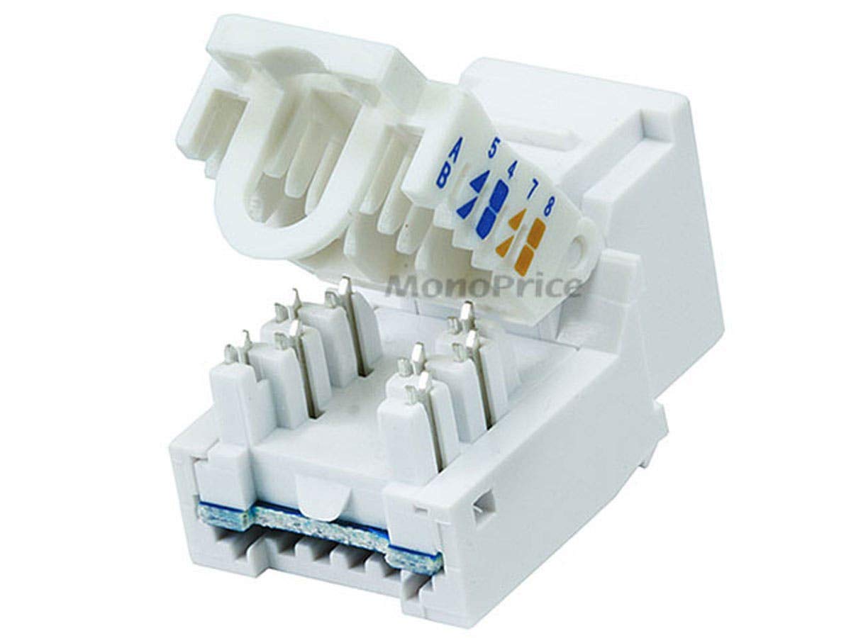 Monoprice Cat5E Rj 45 Toolless Keystone Jack In White
