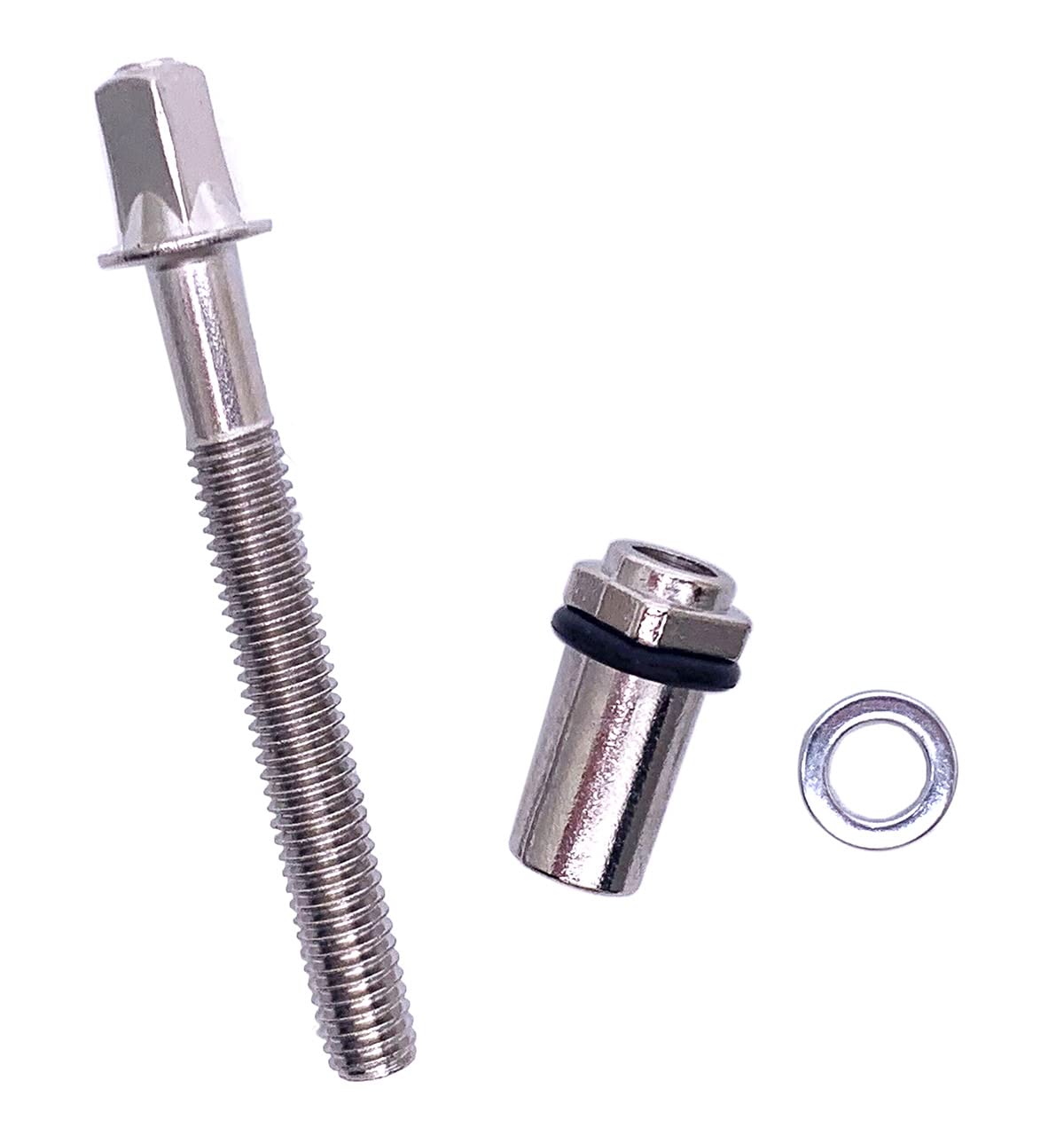 Tuoren 6Pcs Tension Rods Screw With Lug Nuts & O Rings For Drum Set Parts Hardware M6 X 2 1/2Inch(60Mm)