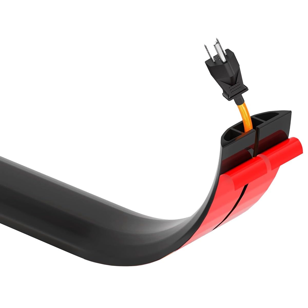 Kable Kontrol Silicone Floor Cord Cover   5 Ft Flexible Cord Protector, Self Adhesive, For Concealing Extension Cable, Protectin