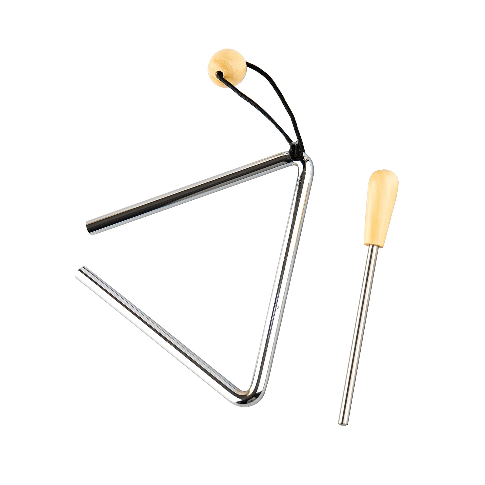 Triangle Hand Percussion With Striker,Rhythm Steel Triangles Music Instrument (5 Inch)