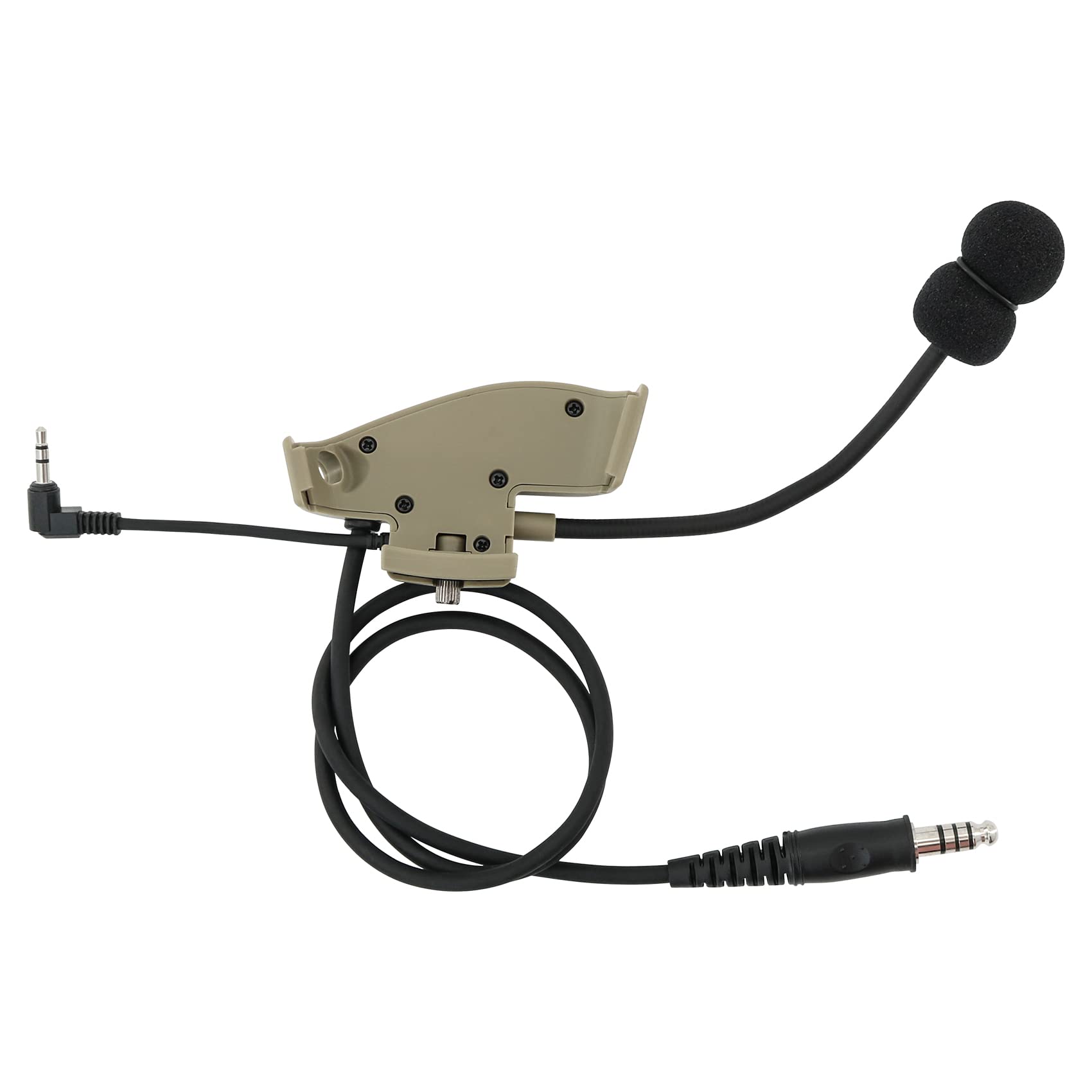 Tsvisioncore Microphone & Ptt For Howard Leight Impact Sports Noise Cancelling Headphones Airsoft(Tan)