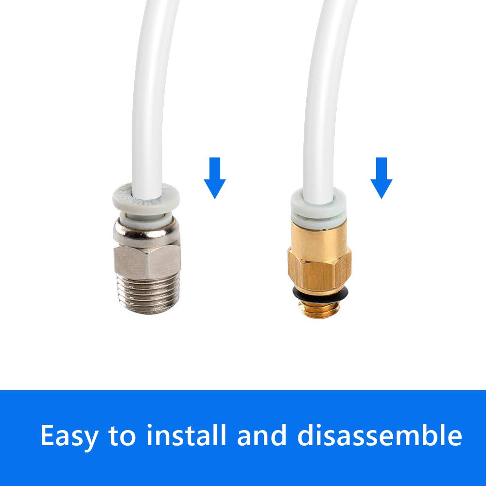 Quickun Ptfe Teflon Tubing, 8Mm Id X 10Mm Od, 3.3Ft Length, White, 1 Pack