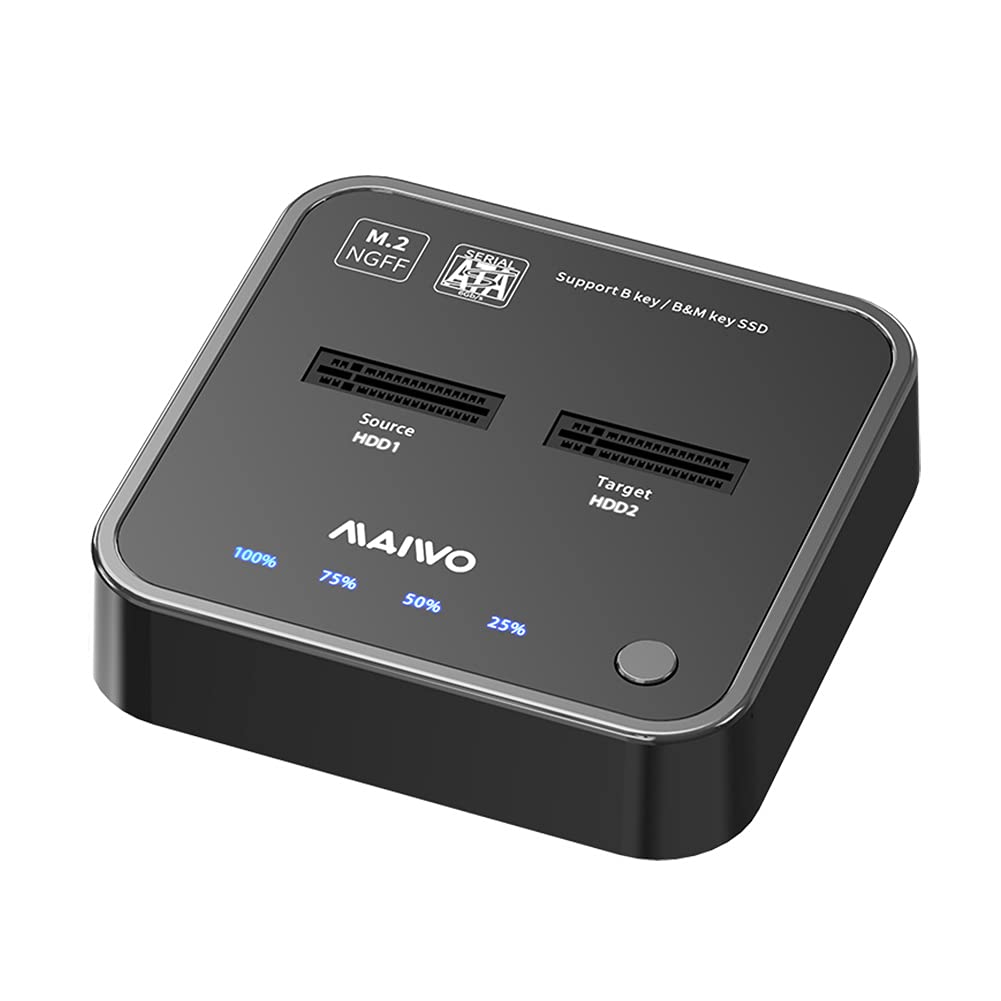 Maiwo Sata M.2 Ssd Duplicator, Sata M.2 To Type C Hard Drive Docking Station, For B+M Key M.2 Ssd, Support Offline Clone Copy Function (K3016S G1)