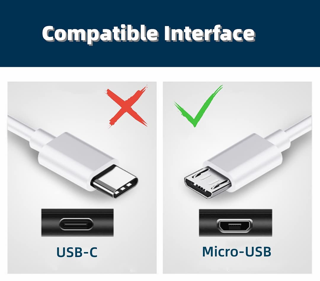 Qjin 6.5Ft Micro Usb Charging Cable For Kindle Oasis 10Th Gen, Kindle 10Th Gen, Kindle Paperwhite 7Th Gen And Other Micro Usb Po