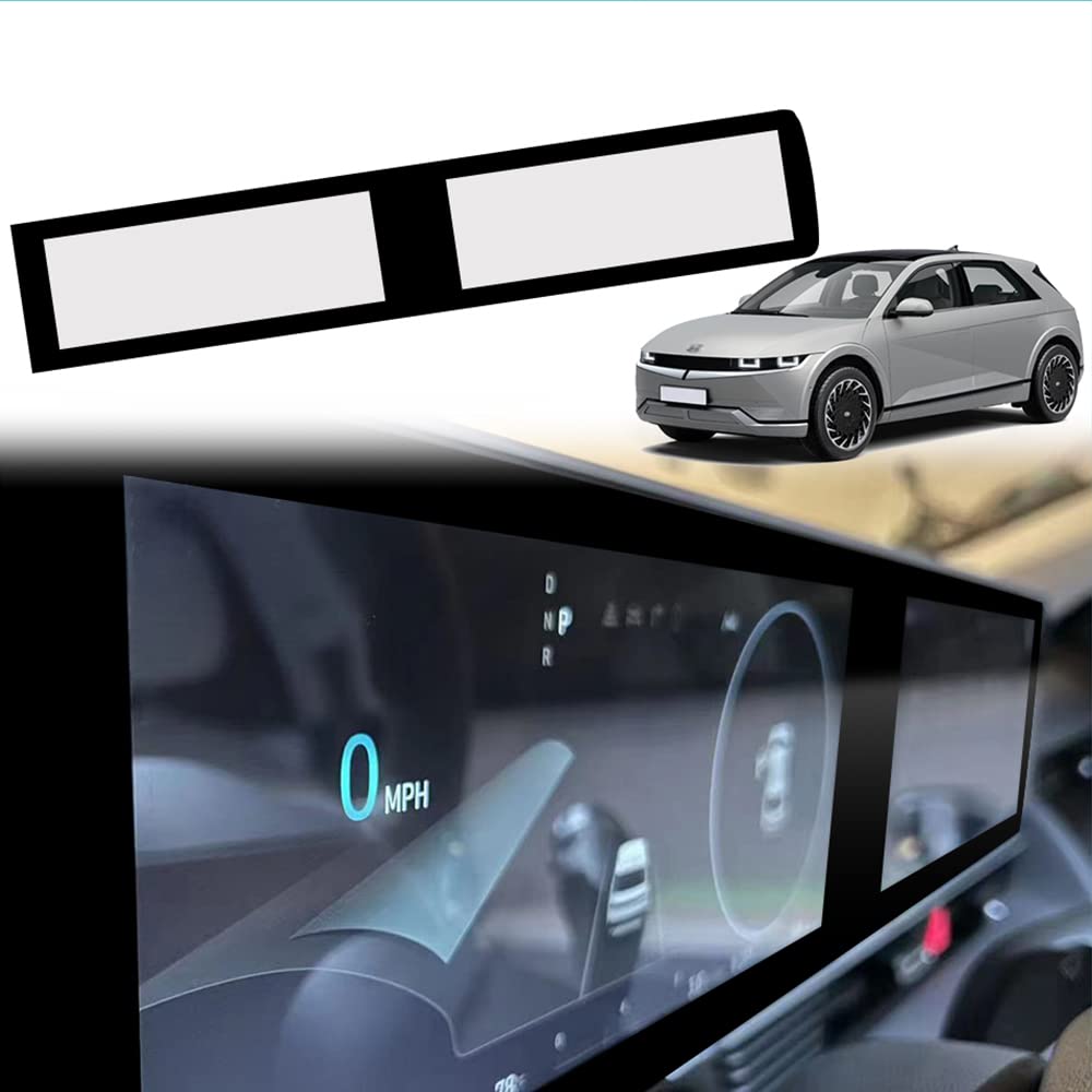 Bestevmod For Ioniq5 Screen Bezel Protector Accessories,Navigation Touchscreen Screen Brezel Compatible With Hyundai Ioniq 5 2022 2023 2024 Accessories (Upgraded Matte Black/Hd Screen Protector)