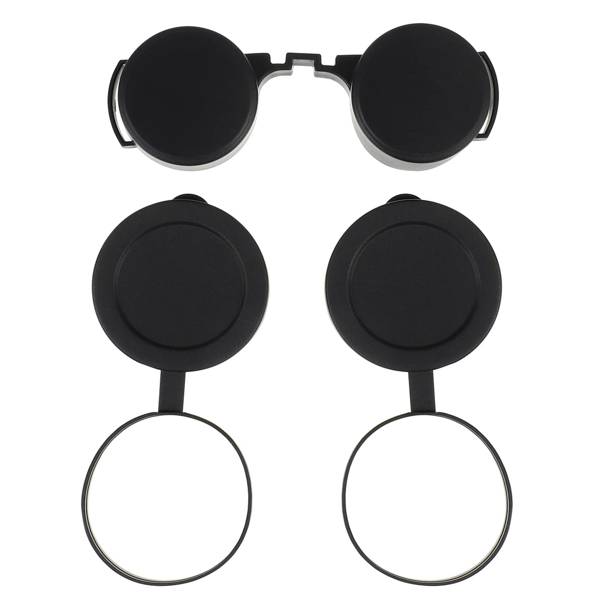 3Pcs Rubber Objective Lens Cover Eyepiece Flip  Open Scope Cover For Binoculars Telescope Accessories (Black)