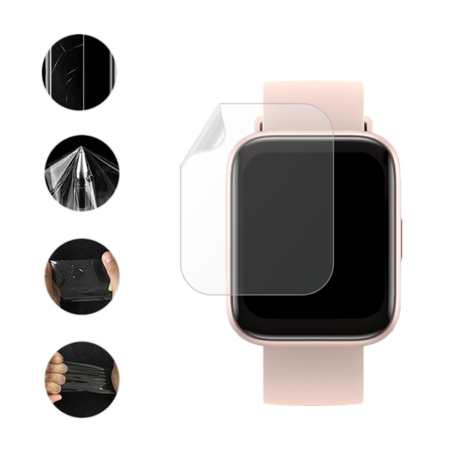 Aemus Screen Protector Compatible For Jeejtek Smart Watch 1.83'' (6 Pack) Clear Tpu Soft Film Compatible For Oyv Tgw101 Screen P