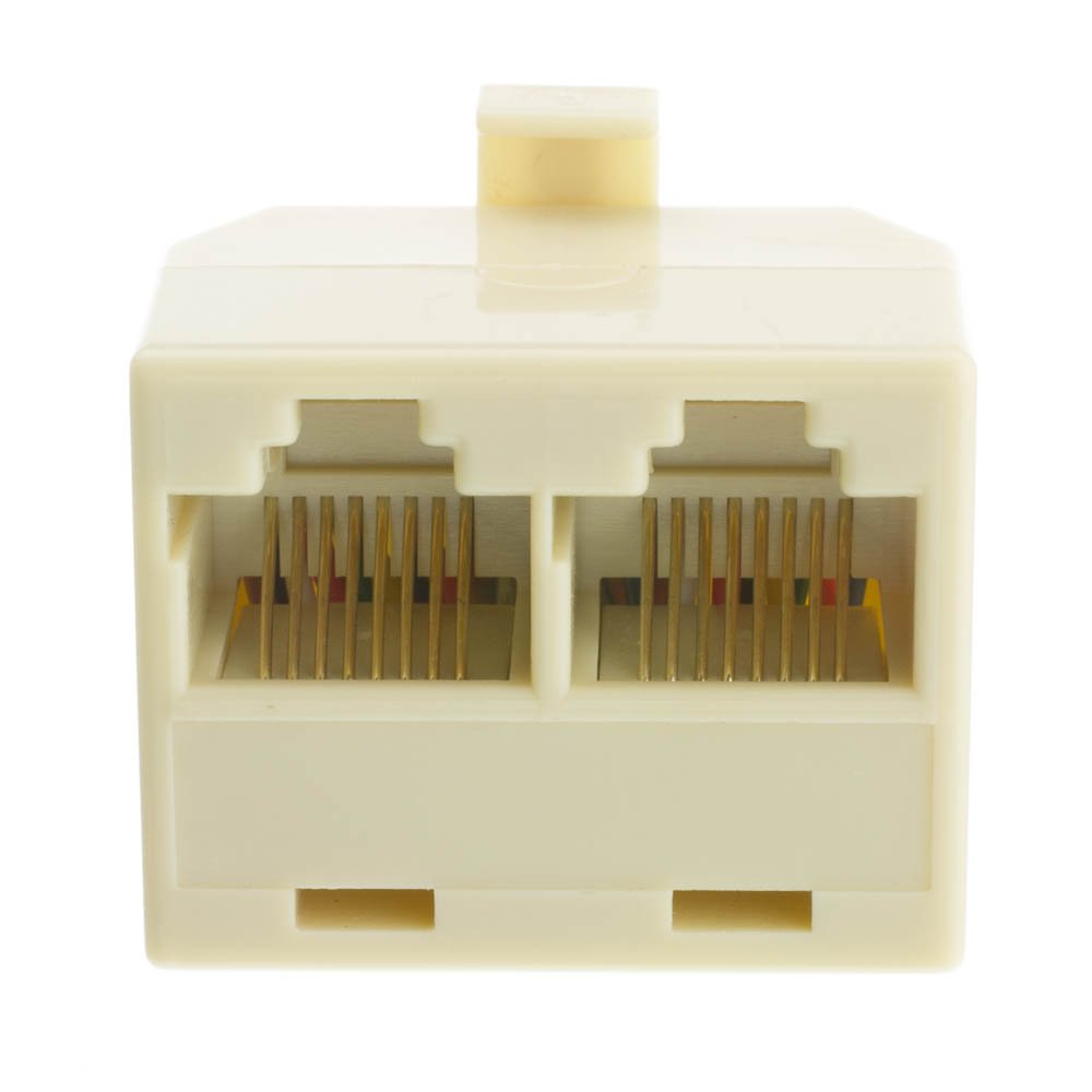 Cablewholesale Phone Splitter (Straight), Rj45 8P8C Male To 2 Rj45 8P8C Female