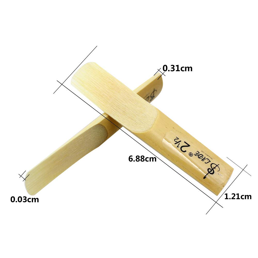 Suewio Bb Clarinet Traditional Reeds, Strength 2.5, 10 Pack With Portable Case