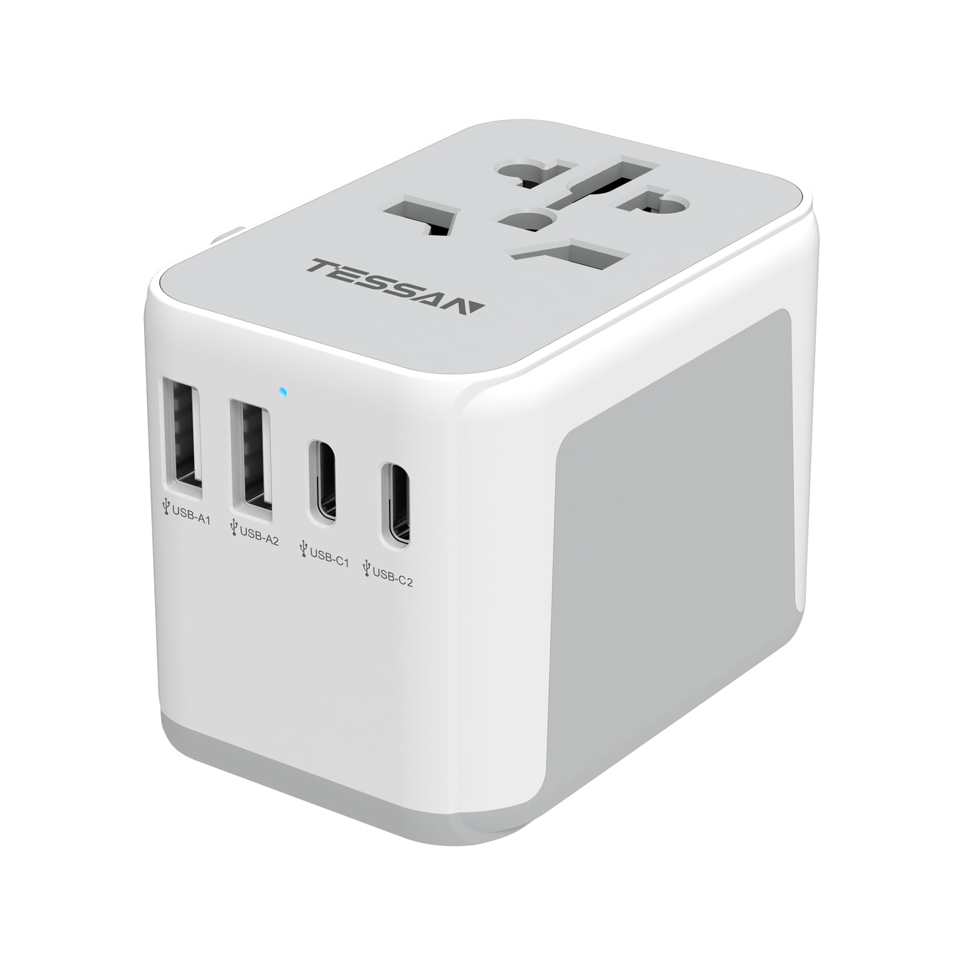 Tessan Universal Travel Adapter, International Plug Adaptor With 2 Usb C Wall Charger 2 Usb A Ports, Worldwide Power Outlet Trav