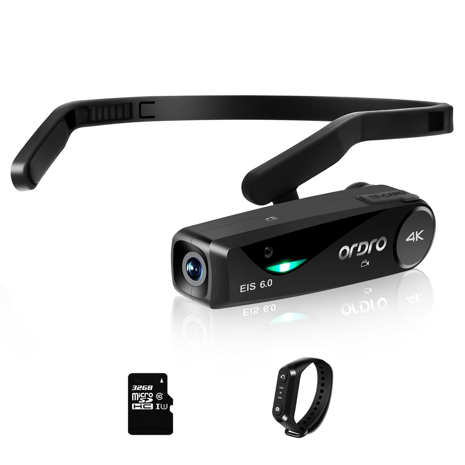 Ordro Ep6 Plus 4K Head Mounted Camera Hands Free Lightweight Mini Wearable Camcorder