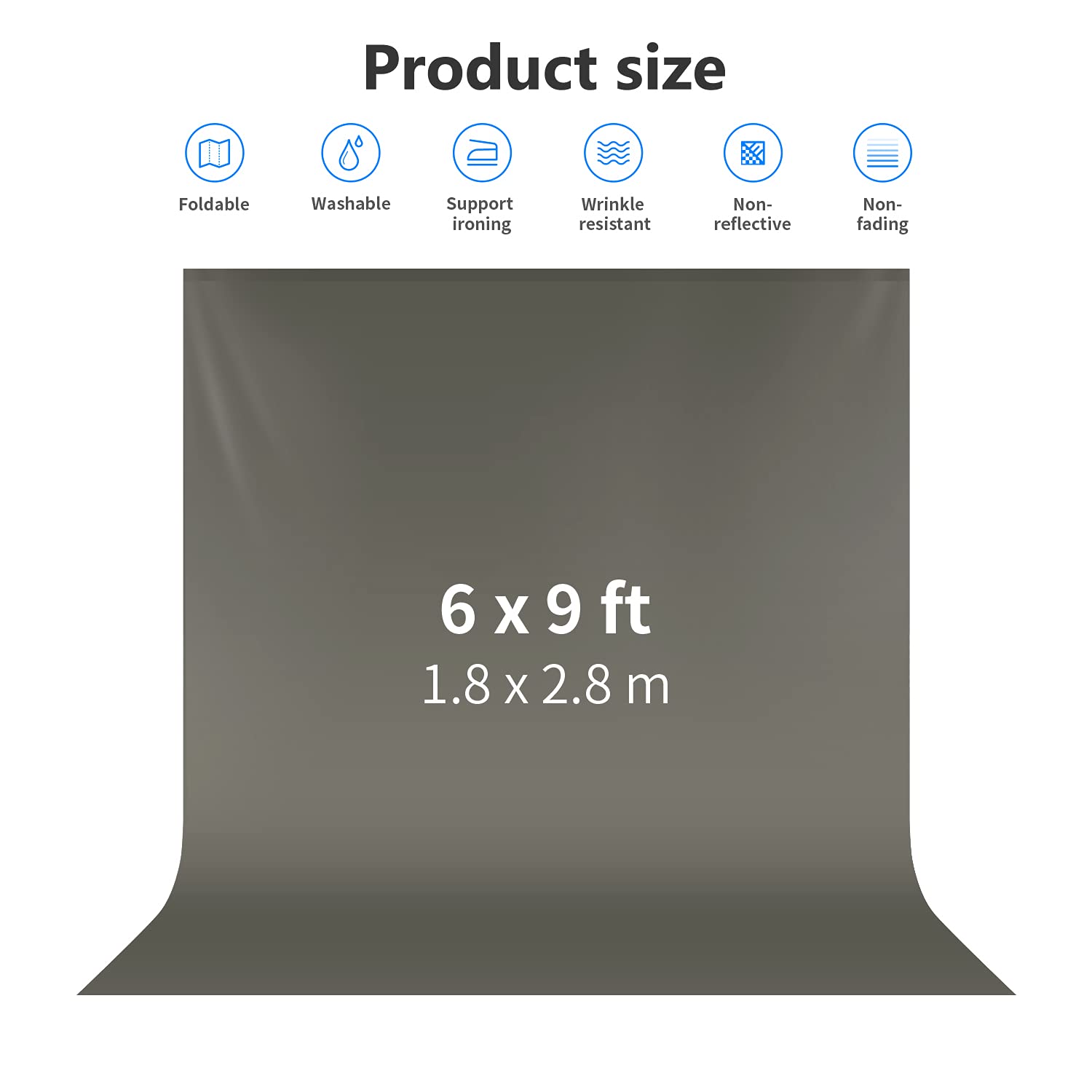 Neewer 6X9 Feet/1.8X2.8M Photo Studio 100% Pure Polyester Collapsible Backdrop Background For Photography, Video And Television
