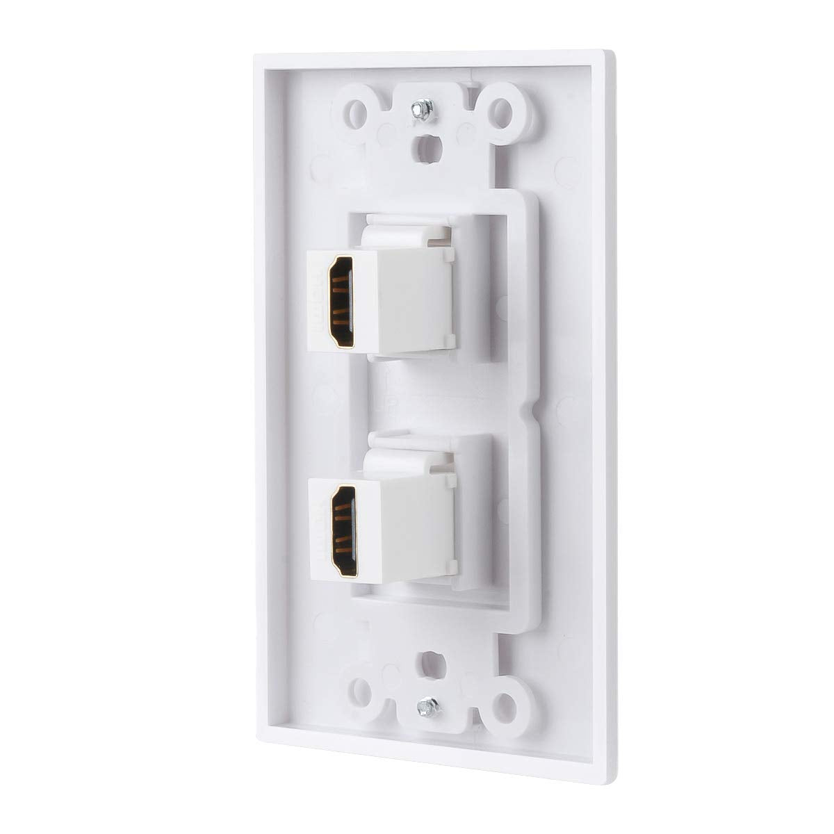 Teninyu Dual Hdmi Wall Plate, Hdmi Socket Plug Insert Jack Outlet Panel Mount Support 4K 60Hz Hdr 1080P 3D Ethernet Built In Hig