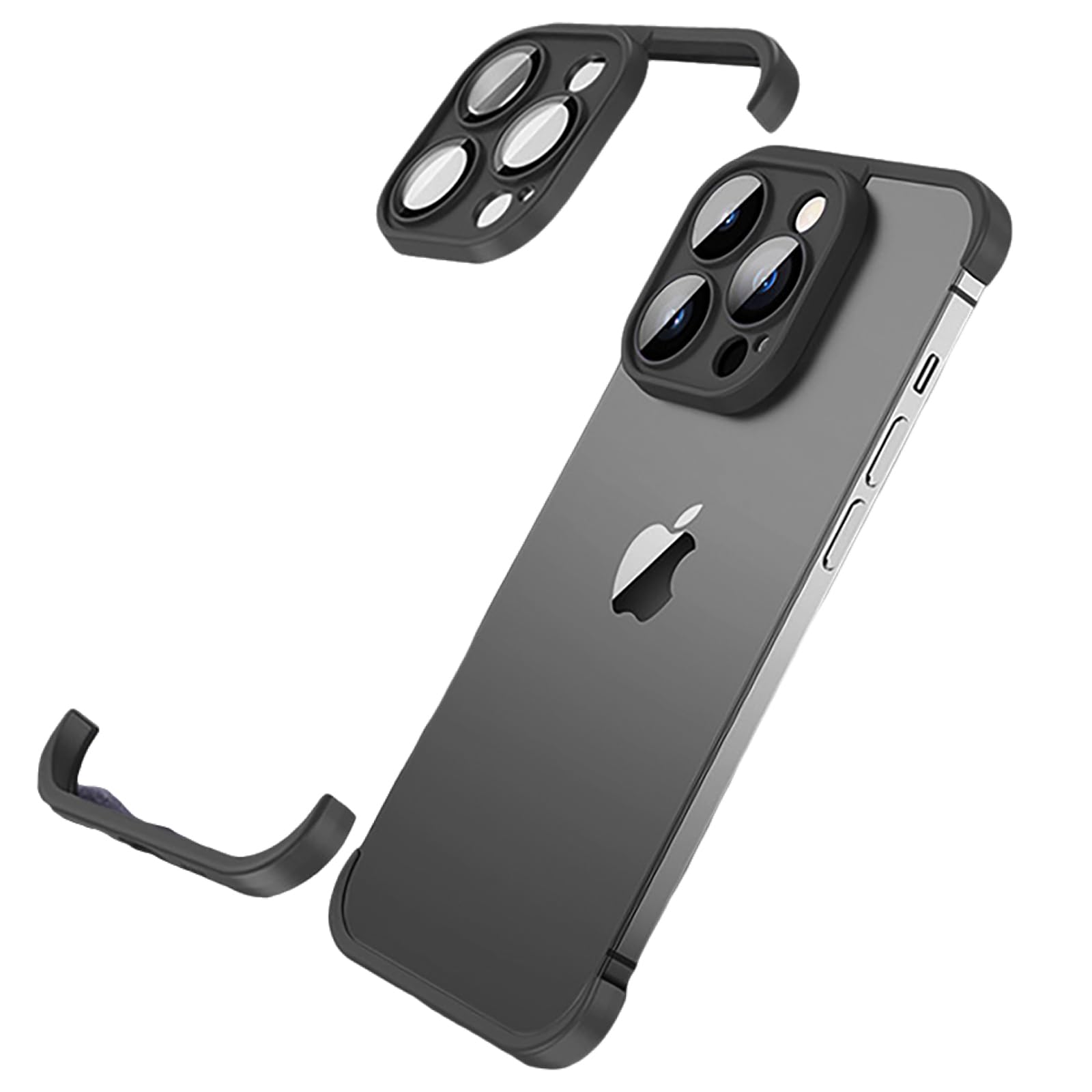 Losin Compatible with iPhone 16 Pro Max Case Borderless Design Camera Lens Protection Thin Lightweight Soft Silicone Frameless C