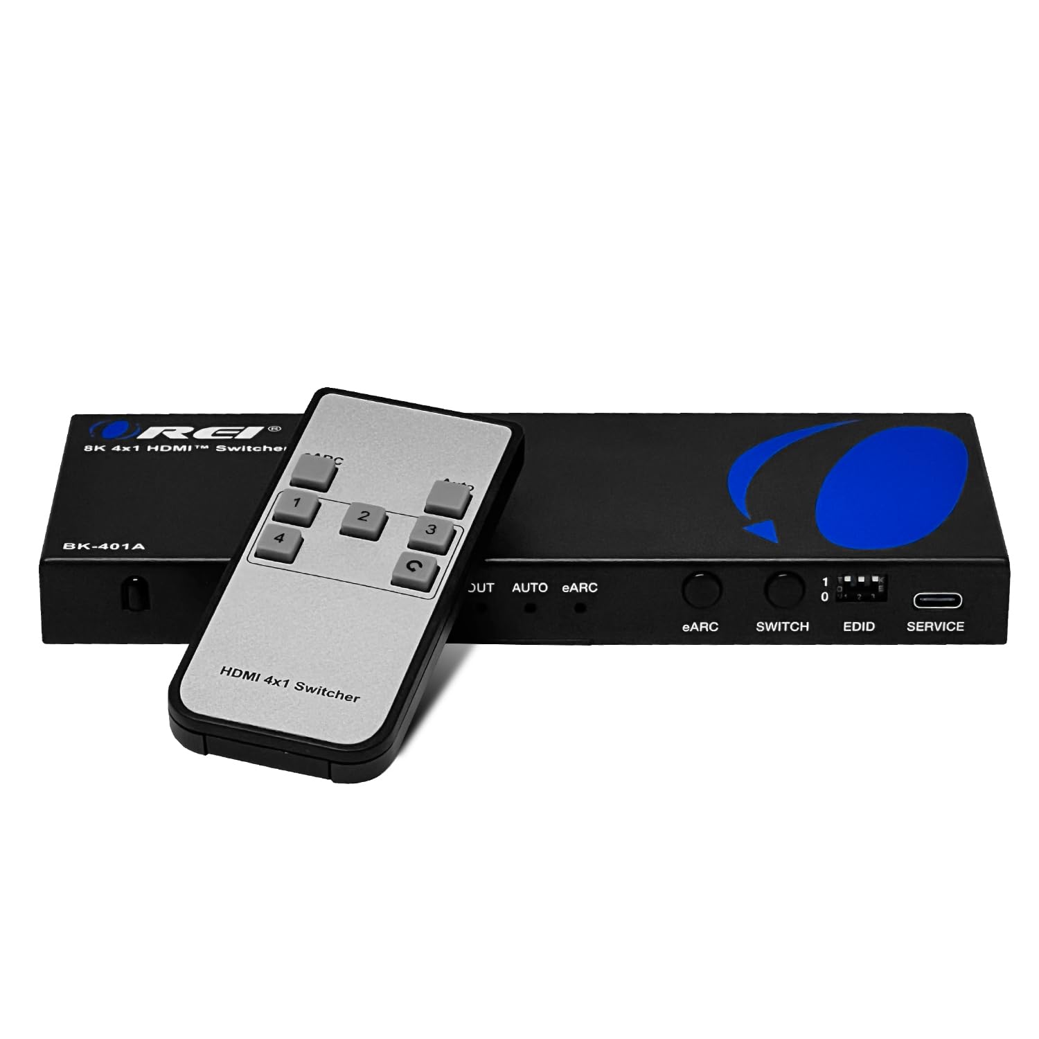 Orei 8K Earc Hdmi 2.1 Switch 4X1, Switcher With Audio Extractor Ultrahd Supports Upto 4K @ 120Hz Ps5, Xbox, Gaming, Remote Conto