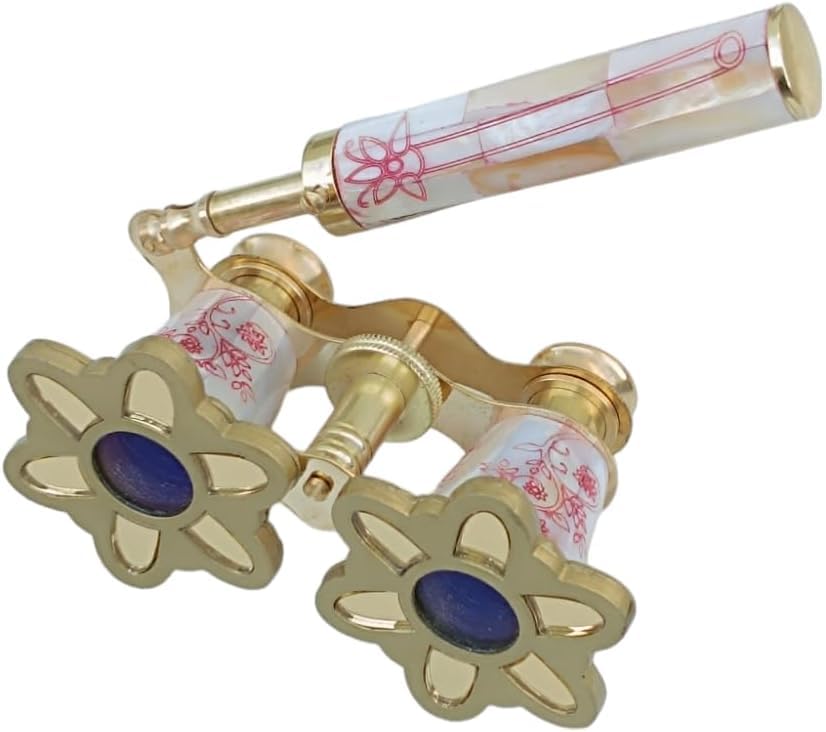 Opera Glasses 3X Magnification With Compass Premium Brass & Crystal Clear Optics Elegant Glasses For Theater, Concerts & Cinemas