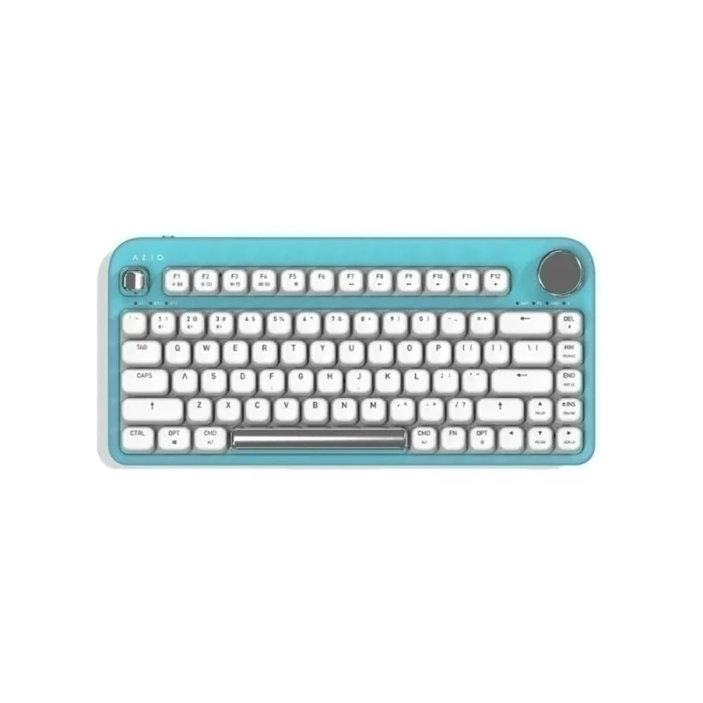 Azio Izo Wireless Bt5/Usb Pc & Mac Mechanical Keyboard, Pre Lubed Red Switches, Mint Daisy (Ik409)
