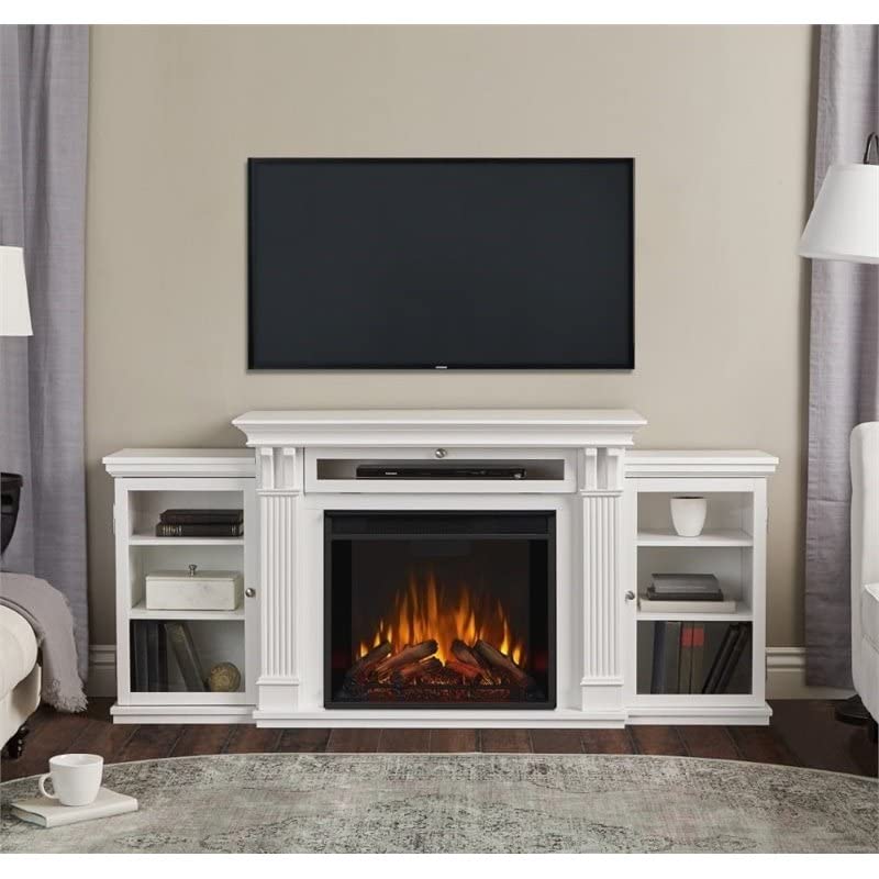 Bowery Hill Traditional Wood Fireplace Tv Stand For Tvs Up To 67'' In White