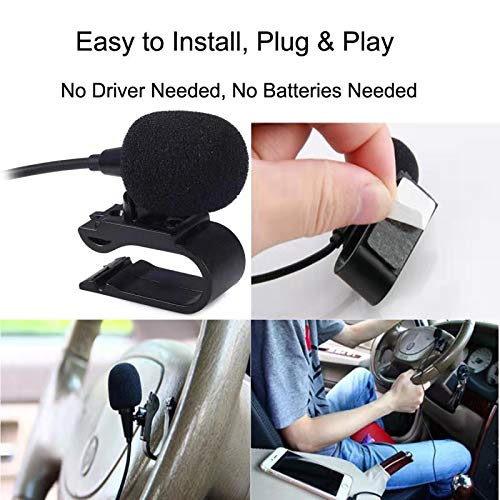 Nowth 3.5Mm Car Microphone With 9.85 Feet Cable External Assembly Mic For Vehicle Head Unit Bluetooth Enabled Stereo Radio Gps