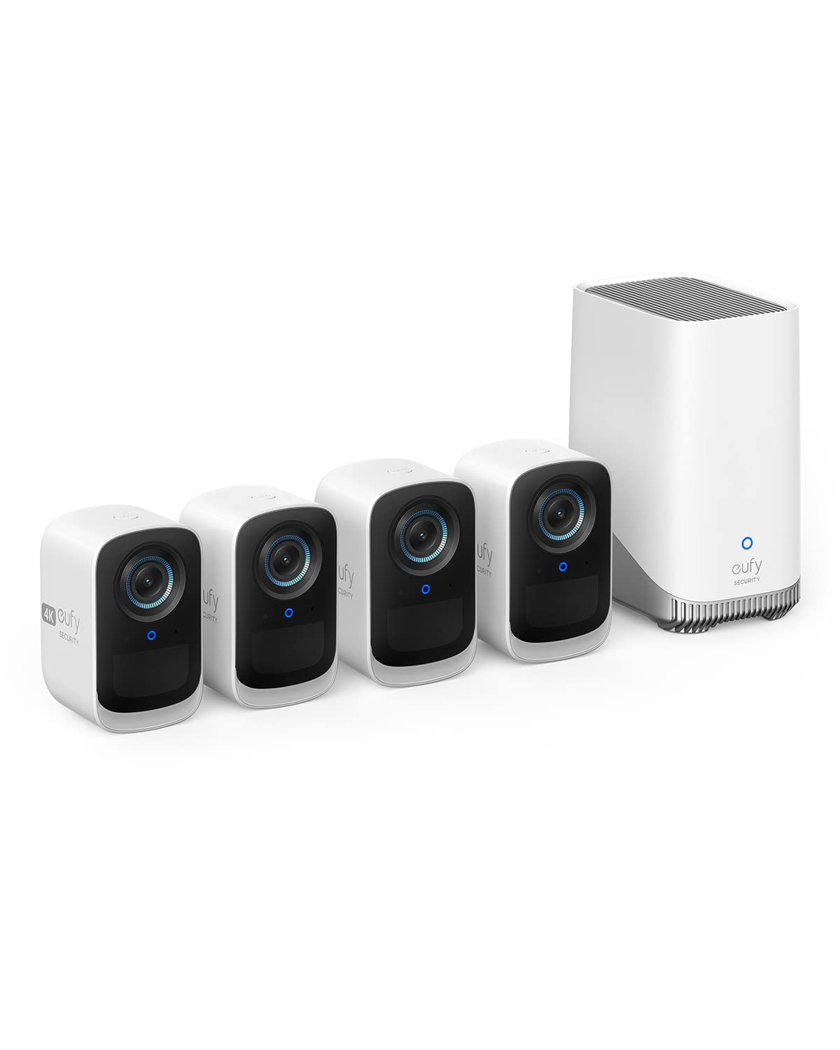 Eufy Security Eufycam S300(Eufycam 3C)4 Cam Kit, Security Camera Outdoor Wireless, 4K Camera, Expandable Local Storage, Face Rec