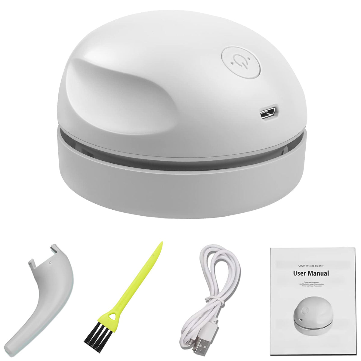 Desktop Vacuum Cleaner Usb Charging With Vacuum Nozzle Cleaning Brush, Detachable Design & Portable Mini Table Dust Vaccum Clean