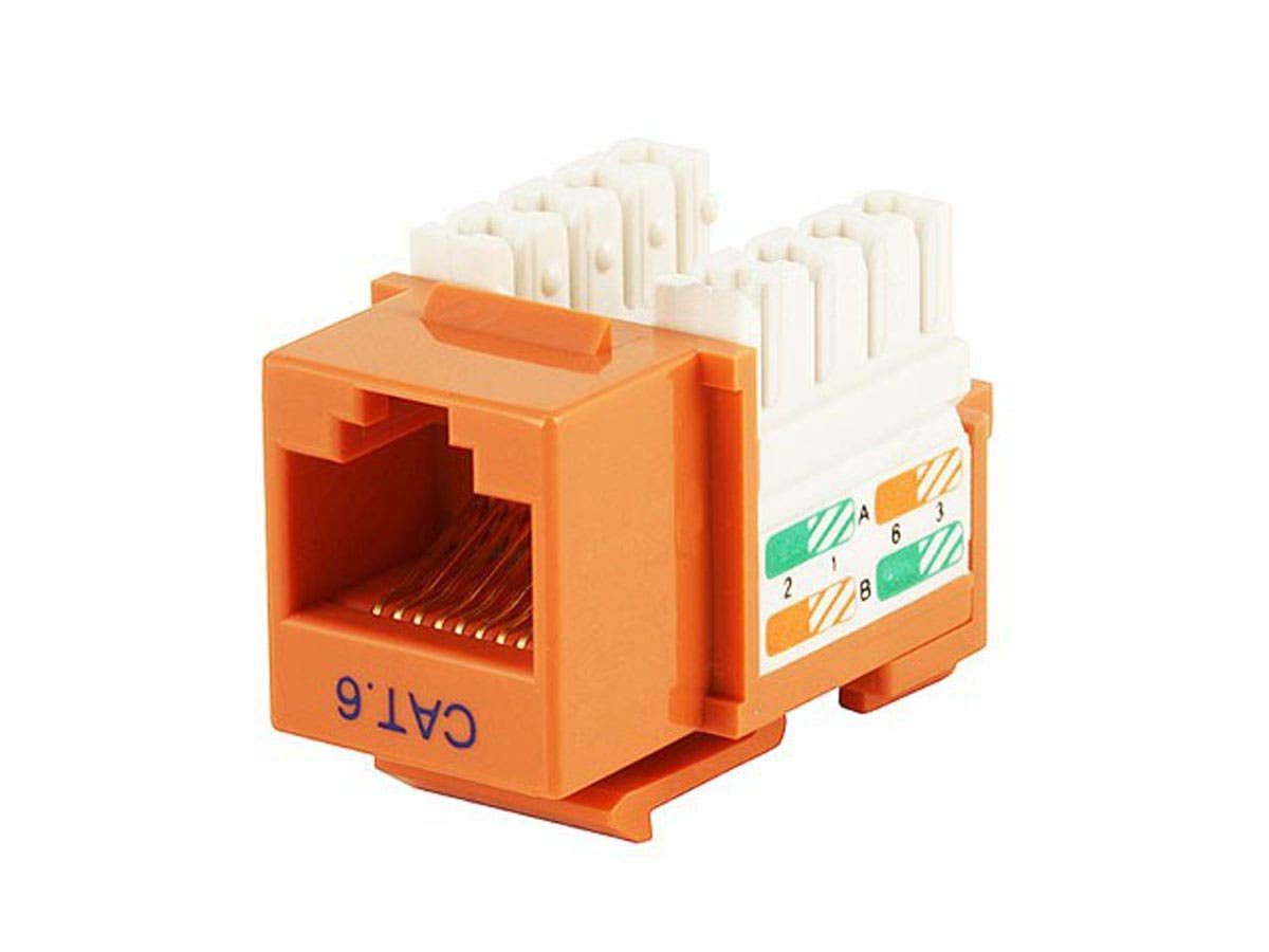 Monoprice Cat6 Punch Down Keystone Jack-Orange